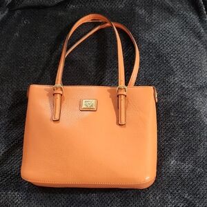 Anne Klein Pale Orange Shoulder Bag with Structured Design